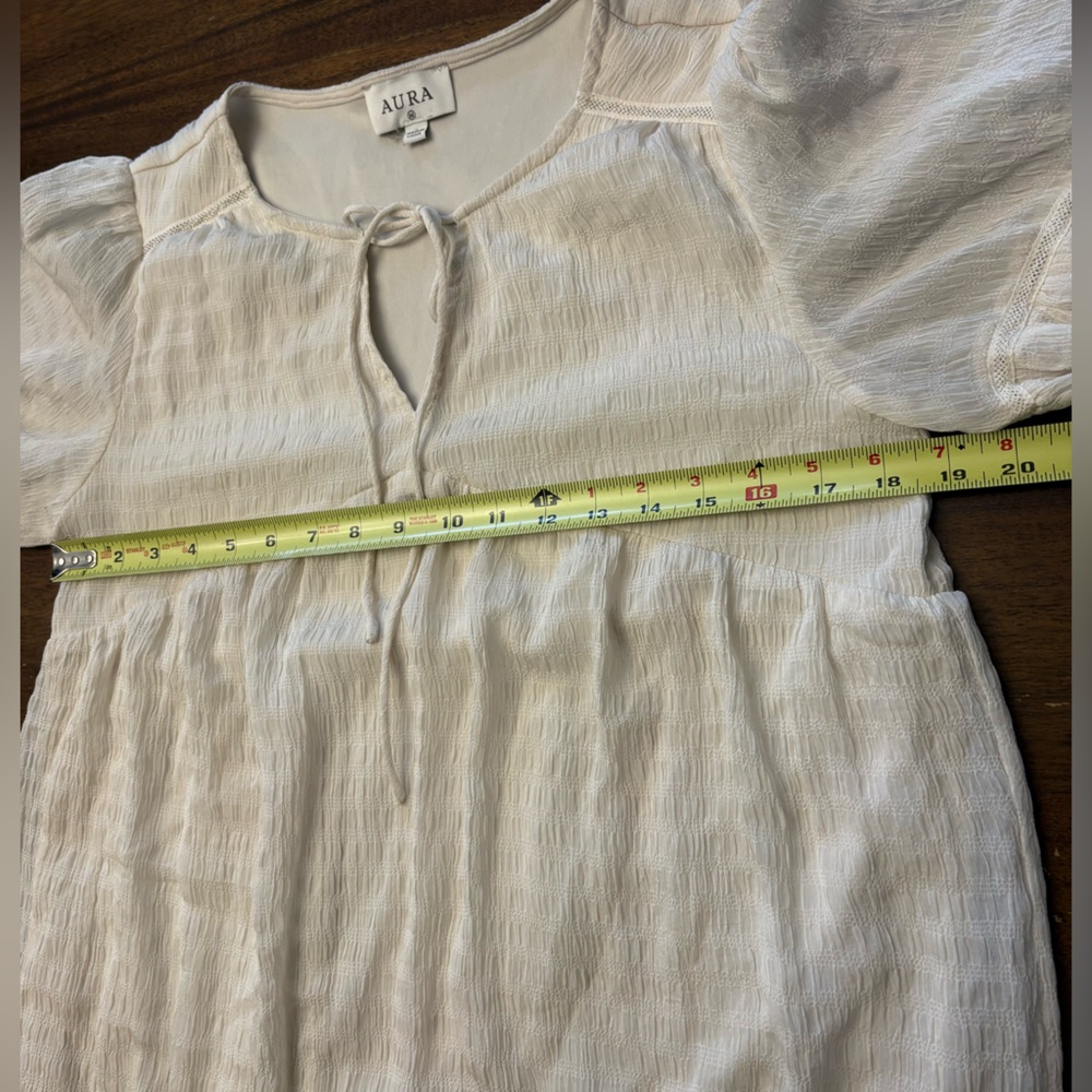 Aura Cream Cottage Romantic Coquette Mini Dress Size Medium - Picture 5 of 8